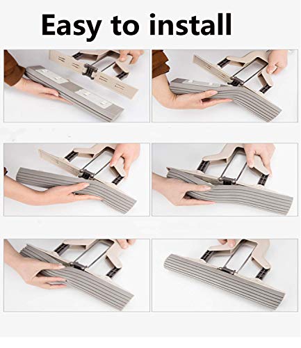 STARPIA Fregona de Esponja,2×Super Absorbente PVA Cabeza de trapeador, Absorción de Agua Mango Telescópico Rápida Limpieza de Suelos