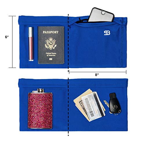 Stashbandz - Cinturón para correr, bolsa de viaje, bolsa de deporte, cinturón de entrenamiento, 3 bolsillos grandes de seguridad y 1 bolsa de bolsillo con cremallera para teléfonos y más, fabricado en Estados Unidos