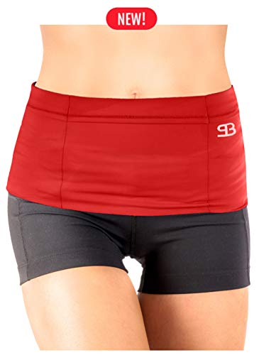 Stashbandz - Cinturón para correr, bolsa de viaje, bolsa de deporte, cinturón de entrenamiento, 3 bolsillos grandes de seguridad y 1 bolsa de bolsillo con cremallera para teléfonos y más, fabricado en Estados Unidos