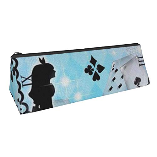 Stationery Bag,Alicia En El País De Las Maravillas Triangle Pen Zipper Bag, Impresión De Bolsas De Maquillaje Para Caminar, Ir De Compras, Citas,22x6x8cm