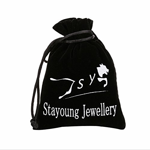 Stayoung Jewellery Forma Laberinto Hombre Acero Inoxidable Ajustable Pulsera/Brazalete, Color Negro Plateado