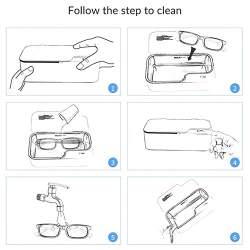 STBAAS Máquina Limpiador ultrasónico, Limpieza por ultrasonidos portátil del hogar Máquina for el Reloj del Anillo de Diamante de Las Lentes de la dentadura, ultrasonidos Glasses Cleaner