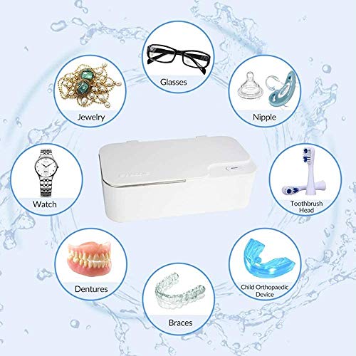 STBAAS Máquina Limpiador ultrasónico, Limpieza por ultrasonidos portátil del hogar Máquina for el Reloj del Anillo de Diamante de Las Lentes de la dentadura, ultrasonidos Glasses Cleaner
