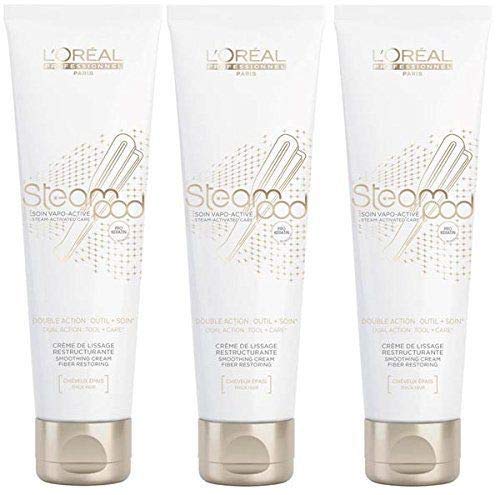 Steampod – Lote de 3 cremas de alisado para cabello grueso proactivo, 150 ml