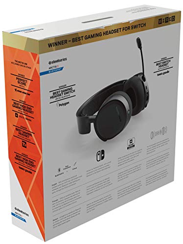 SteelSeries Arctis 3 Bluetooth - Auriculares de Juego con Cable e Inalámbricos para Nintendo Switch, PC, PlayStation 4, Xbox One, RV, Android e iOS, Negro