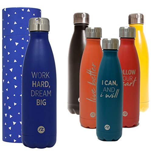 Sternitz Botella de Agua Hydra Acero Inoxidable con Aislamiento al vacio. Mantiene Tus Bebidas frías por 24 Horas y Calientes por 12 Horas. Water Bottle (Azul Marino)