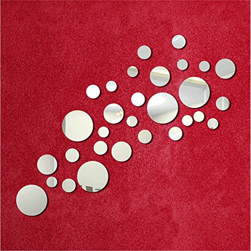 Stonges Round Circle Mirror Wall Sticker Extraíble Acrílico 3D Espejo de Vinilo Arte Calcomanía Decoración Del Hogar