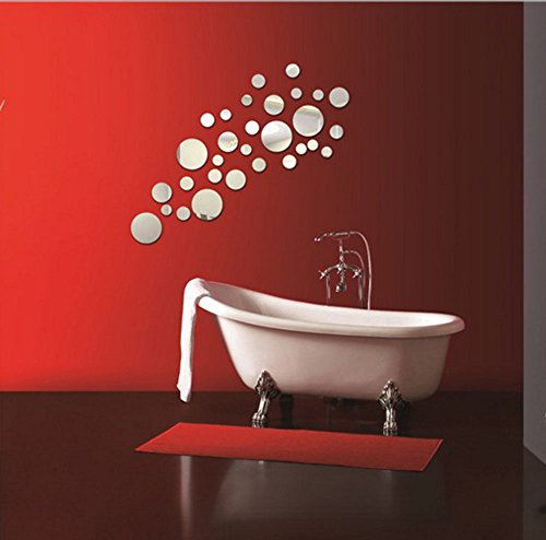Stonges Round Circle Mirror Wall Sticker Extraíble Acrílico 3D Espejo de Vinilo Arte Calcomanía Decoración Del Hogar