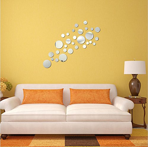 Stonges Round Circle Mirror Wall Sticker Extraíble Acrílico 3D Espejo de Vinilo Arte Calcomanía Decoración Del Hogar