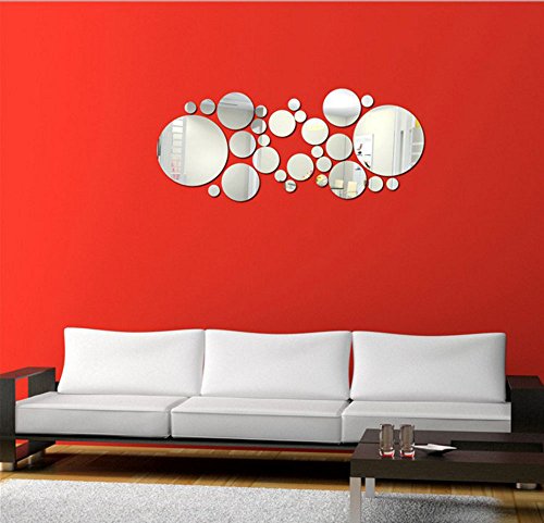 Stonges Round Circle Mirror Wall Sticker Extraíble Acrílico 3D Espejo de Vinilo Arte Calcomanía Decoración Del Hogar