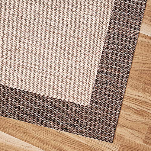 STORESDECO Alfombra vinílica Deblon – Alfombra de PVC Antideslizante y Resistente, Ideal para salón, Cocina, baño…¡Disponible en Medidas Grandes! (120cm x 180cm, Marrón)
