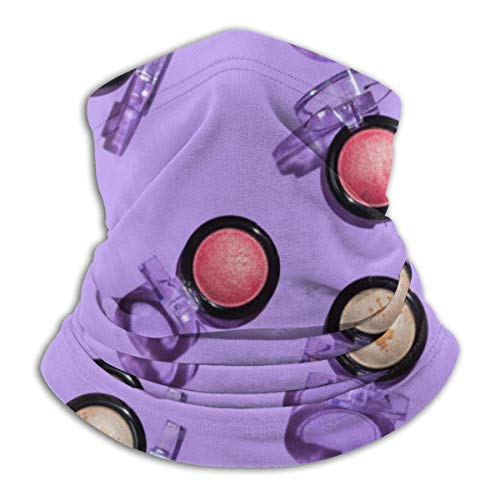 Strawberryran Fondo morado y dos tipos de sombras de ojos horneadas Cuello de lana cómodo Calentador Pasamontañas Capucha