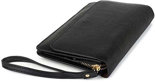 styleBREAKER Pochette da Donna con patta e tracolla, Borsa da Sera, portafogli 02012259, Colore:Nero