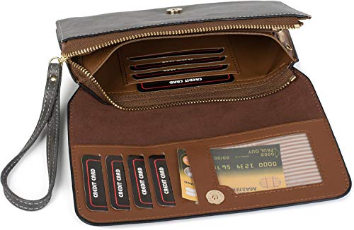 styleBREAKER Pochette da Donna con patta e tracolla, Borsa da Sera, portafogli 02012259, Colore:Nero