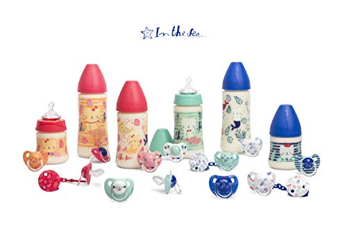 Suavinex - Chupete Tetina Anatómica Silicona, 6-18 Meses. 0% BPA, Diseño In The Sea, Color Azul Sea