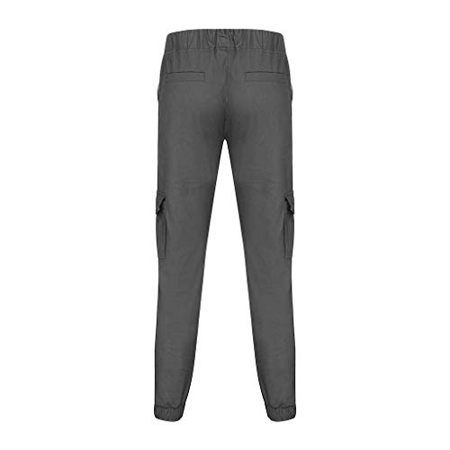 Subfamily Pantalones de Herramientas Deportivas Casuales Multibolsillos de Color Liso para Hombre Azul Marino Pocket Overol Casual Pocket Sport Work Pantalones de Pantalón Casuales Gris Oscuro M