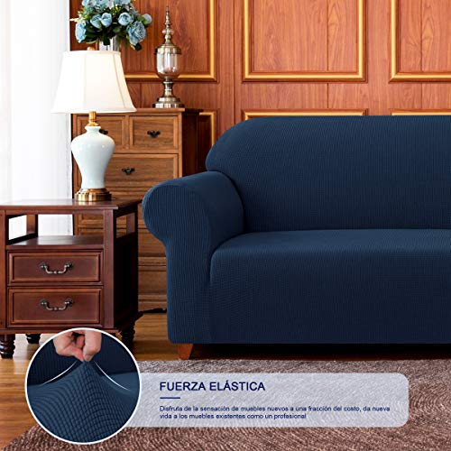 subrtex 1 Pieza Funda Sofa Elasticas Fundas de Sofa Antideslizante Cubierta Forros para Sofas Anti Arañazos Ajustable Protector (3 Plazas, Armada)