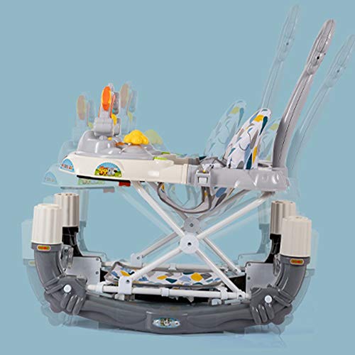 Sucastle Le Adjustab Cojín Espacio Caminante del bebé 3-en-1 Caminantes con fácil Bandeja Limpia y Universal Ruedas antivuelco Plegable for niños pequeños Walker for el bebé 6-18Months (Color : Gray)