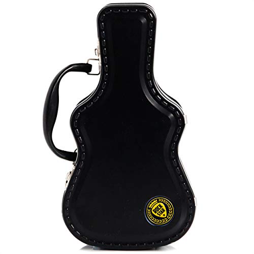 SUCK UK Fiambrera Caja De Almuerzo con Forma De Guitarra | Porta Merienda Original | Tupper Infantil Colegio, Metal, Negro, 8.10x15.50x28.00 cm