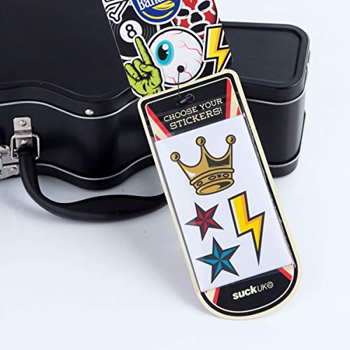 SUCK UK Fiambrera Caja De Almuerzo con Forma De Guitarra | Porta Merienda Original | Tupper Infantil Colegio, Metal, Negro, 8.10x15.50x28.00 cm