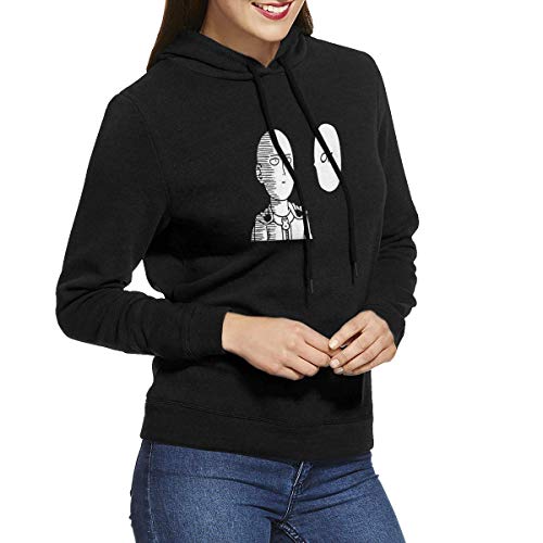 Sudadera con Capucha para Mujer Sin Bolsillos One Punch Man - Saitama Ok Personalidad de Invierno n¨®rdico Wild Black S