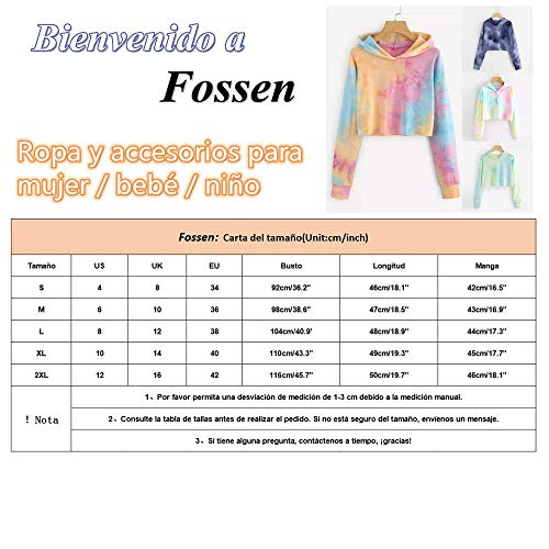 Sudaderas con Capucha Cortas Mujer Tumblr Rainbow Estampado Camiseta de Manga Larga para Adolescentes Chicas