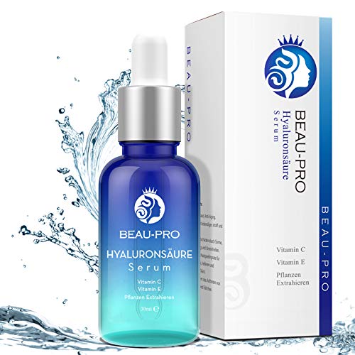 Suero de Ácido Hialurónico, la Mejor Antiedad y Antiarrugas Suero Facial Orgánico con Ácido Hialurónico Puro + Vitamina C + Vitamina E + EGF para la Cara, Humedad en la Piel, Dosis Alta, 30 ml