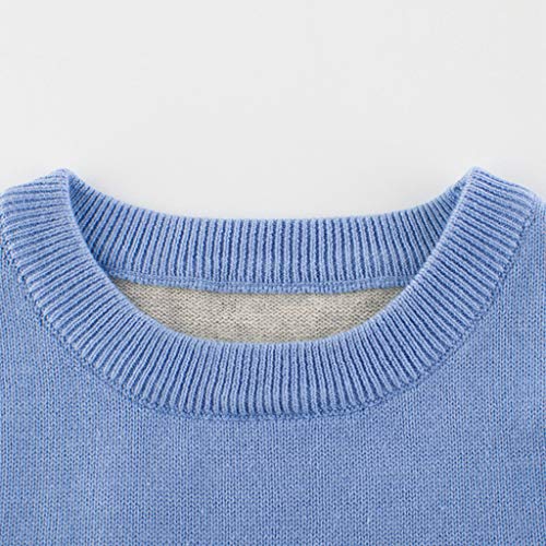 Suéter para Niños Navidad Muchachas de Los Bebés de Punto del Suéter del Invierno Tops Camiseta de los Niños Mangas Largas 3-4 años, Azul