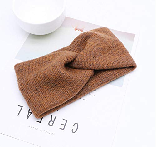 sufengshop Ragazza Inverno Nodo croce Fasce per capelli Fiocco solido Fasce lavorate a maglia Per donna Testa Elastico in lana Cerchio per capelli Ragazza Donna Accessori per capelli