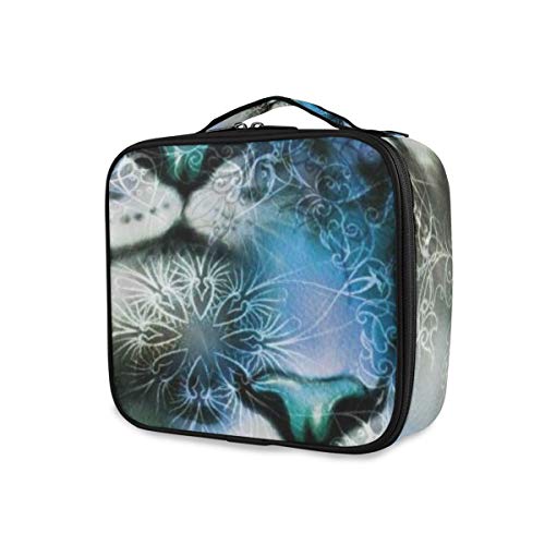 SUGARHE Animal 2 Tiger Safari Cat Wild Furious Life Grandes Animales Lámina,Neceser Maquillaje,Bolsa Cosméticos Organizador Brochas Maquillaje Estuches Portátil