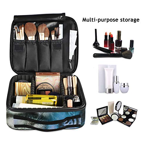 SUGARHE Animal 2 Tiger Safari Cat Wild Furious Life Grandes Animales Lámina,Neceser Maquillaje,Bolsa Cosméticos Organizador Brochas Maquillaje Estuches Portátil