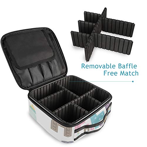 SUGARHE Hello Baby Quote with Kids Elements y Funny Owl Birds Welcome Newborn Party,Neceser Maquillaje,Bolsa Cosméticos Organizador Brochas Maquillaje Estuches Portátil