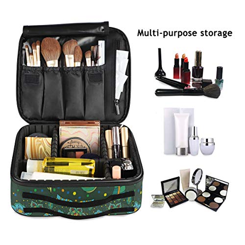 SUGARHE Impresión Festiva Colorida fantasía Floral,Neceser Maquillaje,Bolsa Cosméticos Organizador Brochas Maquillaje Estuches Portátil