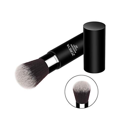 Sulifor Herramientas de belleza -Pincel de maquillaje de fibra artificial - Cabeza blanca y fondo negro,cómodo y durantable