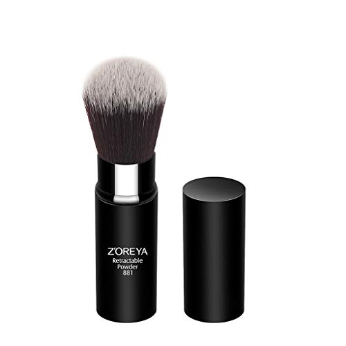 Sulifor Herramientas de belleza -Pincel de maquillaje de fibra artificial - Cabeza blanca y fondo negro,cómodo y durantable
