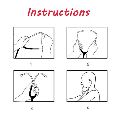 SUN RDPP Estetoscopio Principal Dual para el Doctor Enfermera de Estudiante de Medicina, diafragma Extra y 2 Paquetes de Olivas, clásico y Ligero,Negro