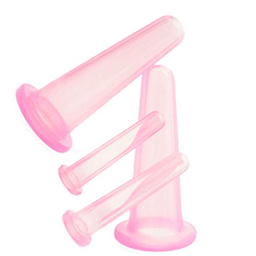 Sunlera 4pcs Cuerpo de Silicona Latas ventosas de vacío Copas Tarro ocasion Volver Lifting Facial masajeador de succión Masaje anticelulítico