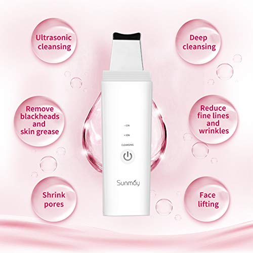 SUNMAY Depurador de piel Ultrasónico, Exfoliación Facial Ultrasónica Limpiador de Poros para Limpieza Facial