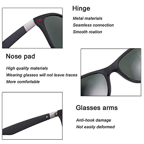 Sunmeet Gafas de Sol Polarizadas Hombre Mujere para Conducir Deportes100% Protección UV400 Gafas para Conducción(Verde/Negro)