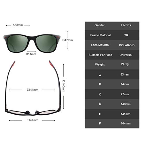 Sunmeet Gafas de Sol Polarizadas Hombre Mujere para Conducir Deportes100% Protección UV400 Gafas para Conducción(Verde/Negro)