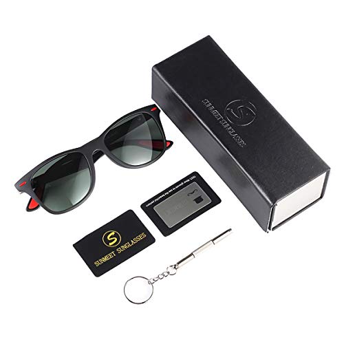 Sunmeet Gafas de Sol Polarizadas Hombre Mujere para Conducir Deportes100% Protección UV400 Gafas para Conducción(Verde/Negro)