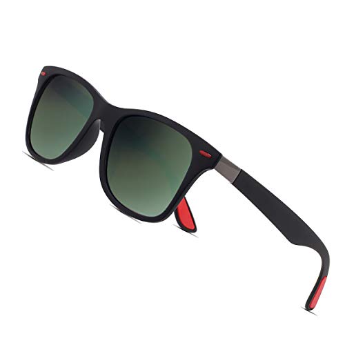 Sunmeet Gafas de Sol Polarizadas Hombre Mujere para Conducir Deportes100% Protección UV400 Gafas para Conducción(Verde/Negro)