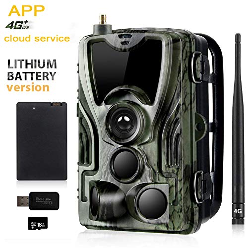 SUNTEKCAM Aplicación de teléfono Servicio en la Nube 4G Cámara de Caza 20MP 1080P Vida Silvestre Cámara IP66 Cámara de Caza Caza de visión Nocturna Invisible (batería de león 5000mAh*2) 801LTELIAPP