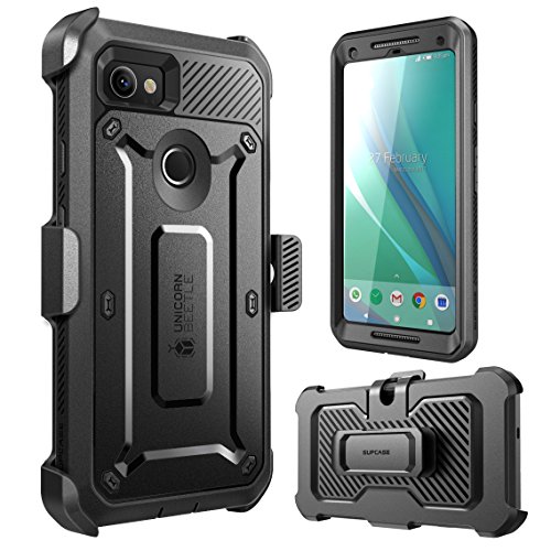 SupCase Funda Google Pixel 2 XL, Funda Resistente de Cuerpo Completo con Protector de Pantalla Incorporado para Google Pixel 2 XL (2017) Unicorn Beetle Pro Series （Negro