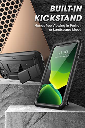 SupCase Funda iPhone 11 [Unicorn Beetle Pro Serie] 360 Carcasa Antigolpes Case con Clip de Cinturon y Protector de Pantalla Incorporado (Negro)