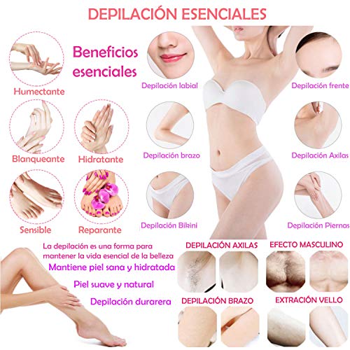 SuperMega Cartucho - Calentador Cera Tibia depilación de cartucho Roll colo al azarOn (Blanco 3 Rolones)