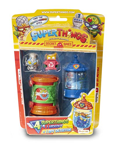 SuperThings Rivals of Kaboom - Secret Spies - Blíster (PST6B416IN00) con 4 Figuras, 1 Hideout y 1 Detector