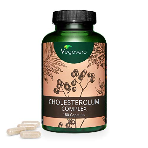 Suplemento Colesterol Vegavero® | 100% VEGETAL | Red Yeast Rice + 10 mg Monacolina K + Fitoesteroles + Berberine + Hawthorne (Crataegus) + Cynara Scolymus | 180 Cápsulas | Triglicéridos | Hígado