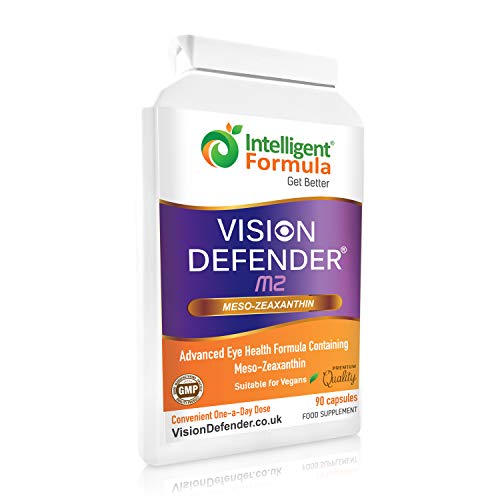 Suplemento Meso Zeaxanthin Vision Defender MZ: para los Ojos – Protege y Mejora la Salud Macular & el Cuidado de los Ojos con Meso-Zeaxantina Vegana de Alta Resistencia (90 Cápsulas/Una-diaria)