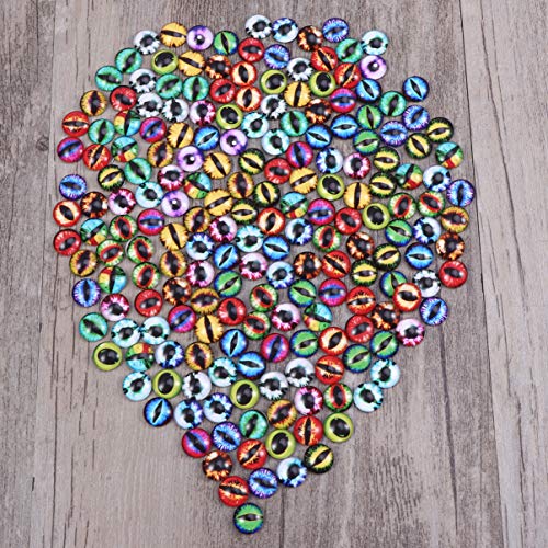 SUPVOX 100 piezas de juguetes ojos de cristal ojos de los animales dragón ojos de vidrio cabujón muñeca de colores mezclados DIY Scrapbooking de los artes de la joyería toma de 12mm
